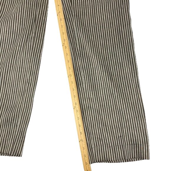 Max Mara Pants Womens Sz 2 Straight Leg Linen Silk Striped Classic Modern Career - Picture 13 of 16
